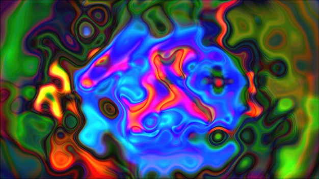 Liquido psichedelico luminoso astratto 3D computer generato sullo sfondo tavolozza colorata maglia dello sfondo