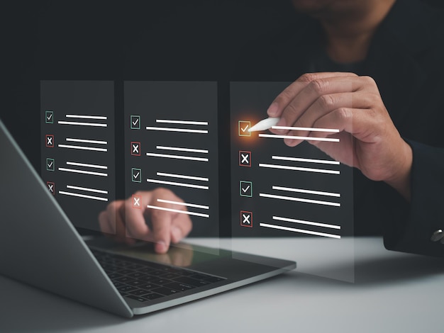 Lista di controllo e compilazione del modulo di indagine online Sistema di gestione dei documenti DMS Controllo della qualità