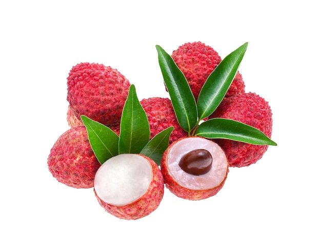 Litchi isolato su sfondo bianco