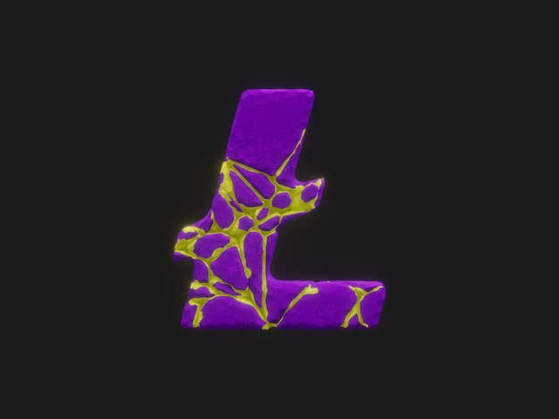lite crypto letter l voronoi extrude crack abstract 3d illustration