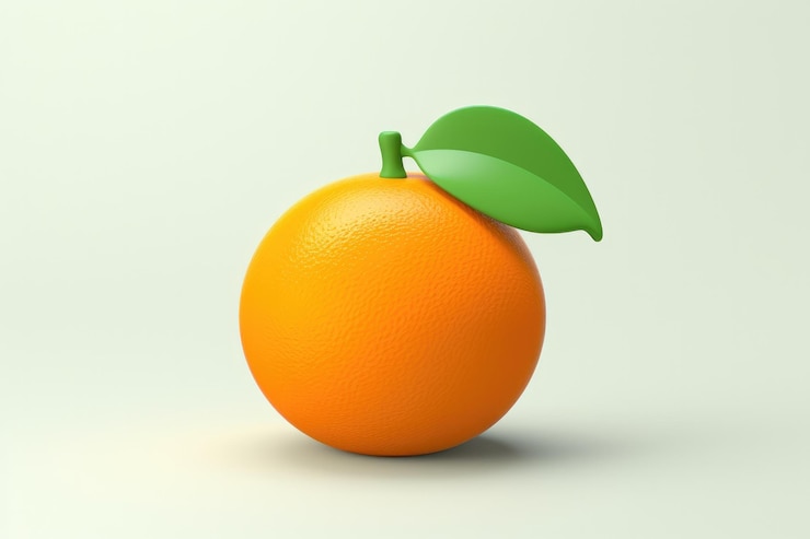 Photo little orange 3d render image isolated on clean studio background