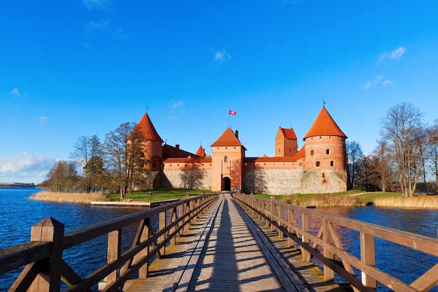 Lituania, Trakai, vista frontale del castello