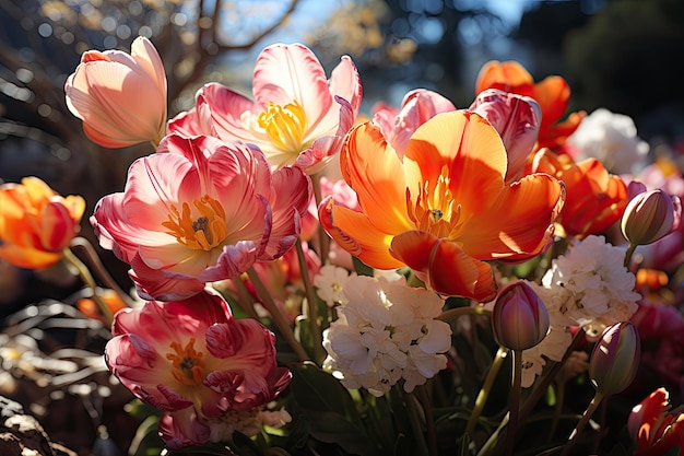 Living Garden Tulipani e Narcisi nel mezzo della fioritura IA generativa