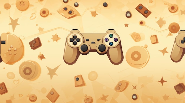 Lo sfondo con i controller di gioco è di colore beige