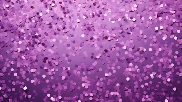 Lo sfondo dei confetti sparsi è di colore viola viola