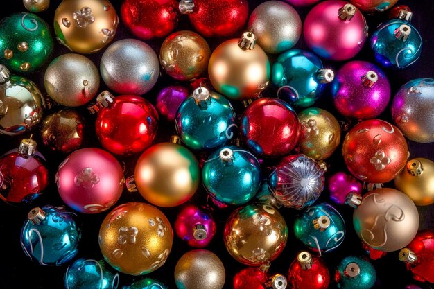 Lo sfondo del Capodanno fatto di luccicanti palle di Capodanno multicolori