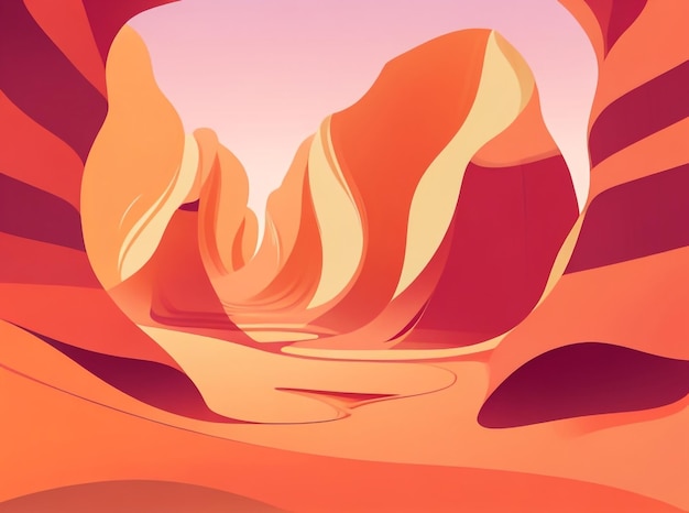 Lo sfondo del Lower Antelope Canyon in bellezza fiammeggiante