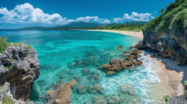 Lo sfondo dell'affascinante spiaggia tropicale del Mediterraneo