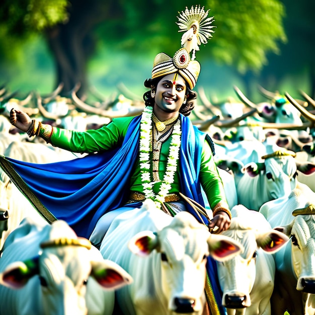 Lo sfondo dell'immagine di Lord Shree Krishna