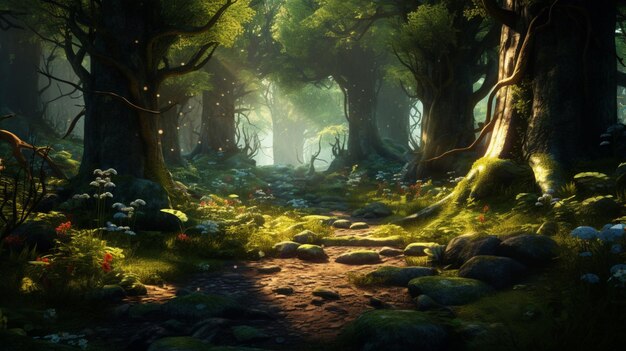 Lo sfondo della foresta magica