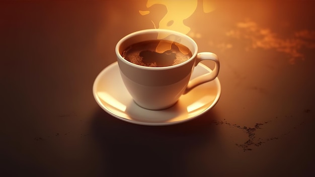 Lo sfondo della giornata internazionale del caffè genera illustrazioni di cartoni animati di caffè e caffetterieGeneri AI
