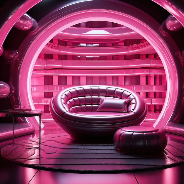 Lo sfondo della sala Fuchsia futuristica