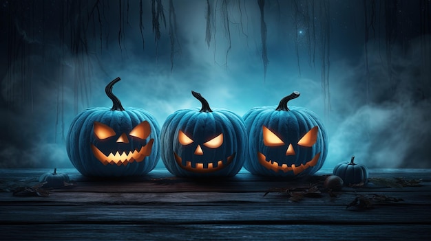 Lo sfondo della zucca di Halloween di notte