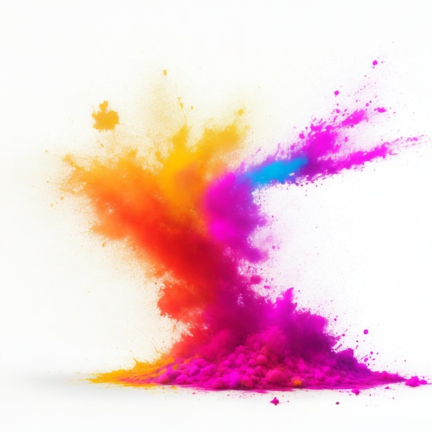 Lo sfondo di colore holi su sfondo bianco ai generato