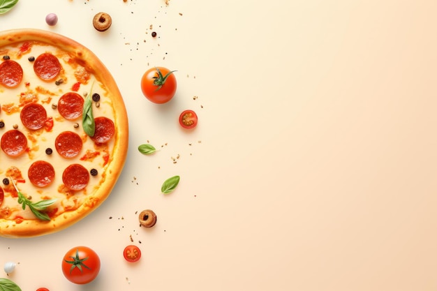 Lo sfondo di un modello di pizza affascinante Generate Ai