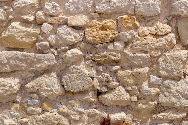 Lo sfondo vecchio muro di pietra marrone