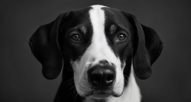 Lo sguardo elegante di un cane bianco e nero