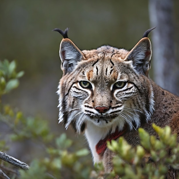 Lo sguardo furtivo di un predatore bobcat