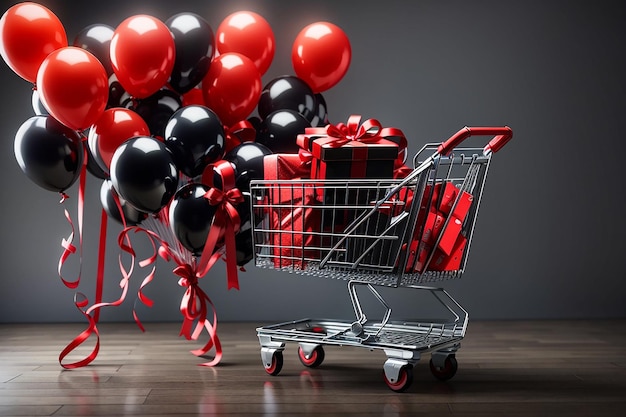 Lo shopping del Black Friday con palloncini e confezioni regalo ultra hd