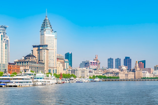 Lo skyline del paesaggio architettonico urbano a Bund, Shanghai