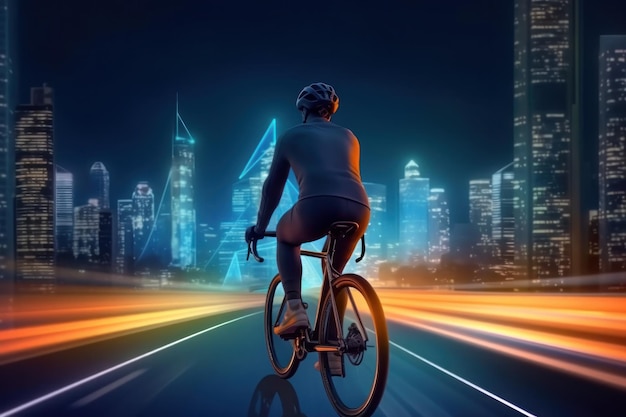 Lo sportivo va in bicicletta Illustrazione AI GenerativexA