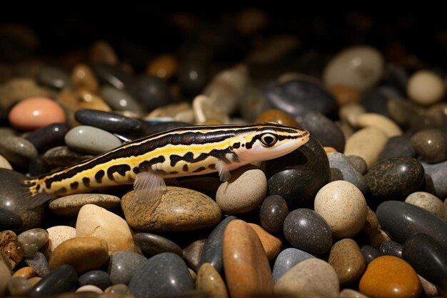 Lo squisito loach di pietra esplora la ghiaia