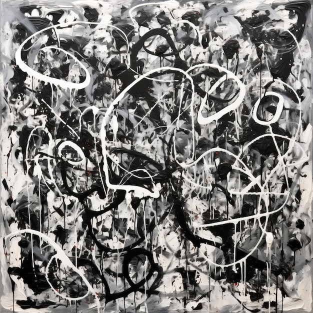 Lo stile del numero 1a di Jackson Pollock e Black White Artw