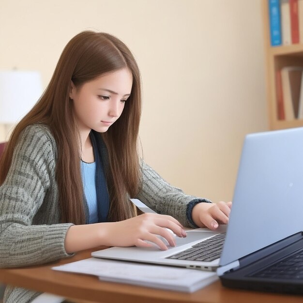 lo studente sta studiando dal computer