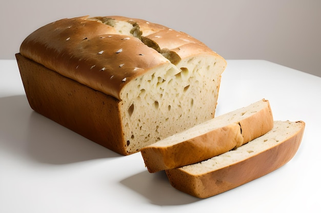 Loaf bread servizio fotografico estetico di pane prodotto sfondo isolato immagine generata dall'IA