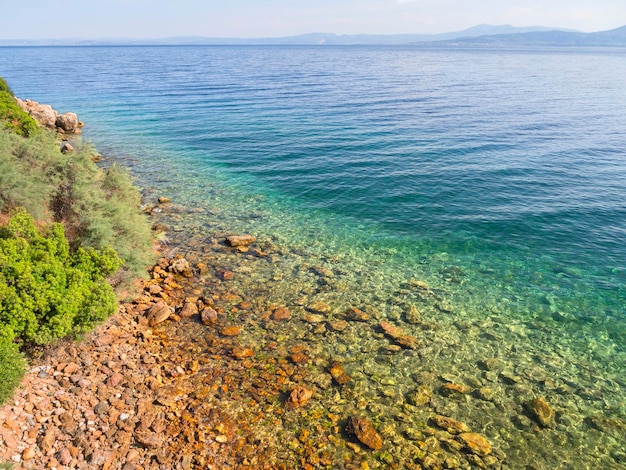 Località termale greca con le sorgenti termali di LoutraEdipsou sull'isola di Evia Eubea in Grecia