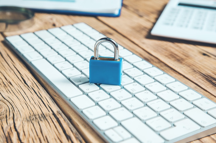 Photo lock on computer keyboard arrangement