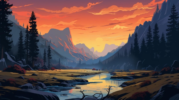 Lofi Design che mostra lo splendido paesaggio del Parco Nazionale del Kings Canyon