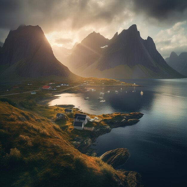 lofoten nel paesaggio norvegese