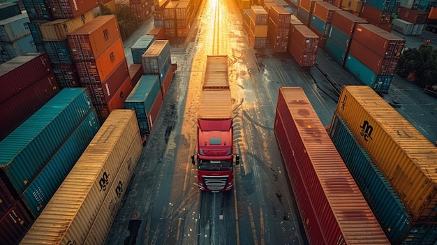 Logistica dell'importazione e dell'esportazione Trasporto stradale di container per navi mercantili e aerei cargo