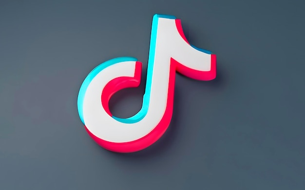 Logo 3D di TIKTOK