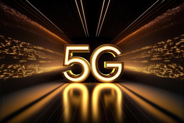 Logo 5g su sfondo scuro.