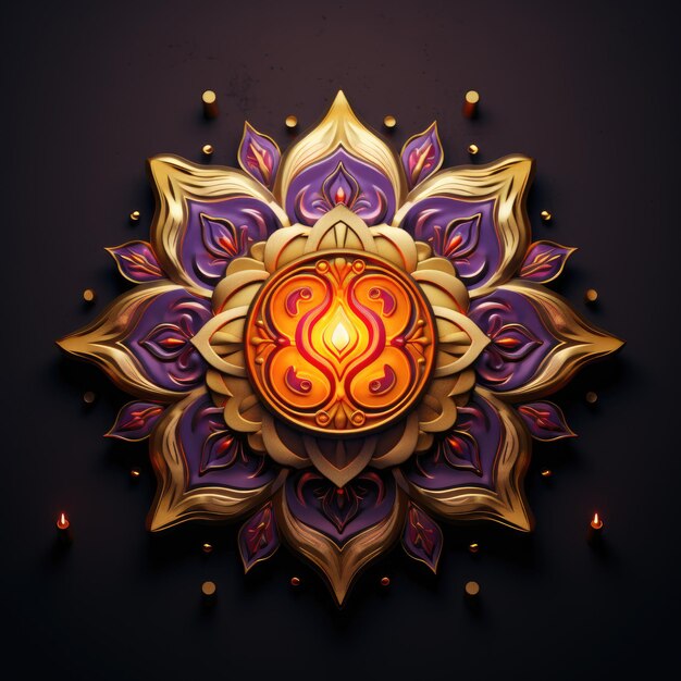 Logo adesivo 3D Diwali Diya