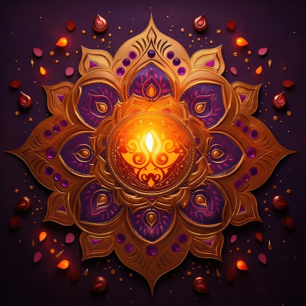 Logo adesivo 3D Diwali Diya