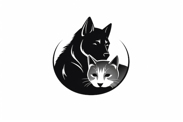 logo animale minimo di cane e gatto