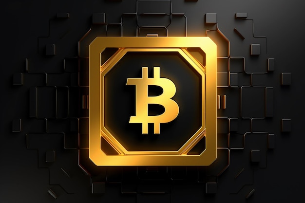 Logo bitcoin a forma quadrata