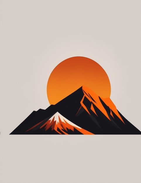 Logo con montagne e tramonto