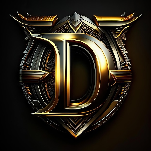Logo D premium con accenti dorati AI generativa