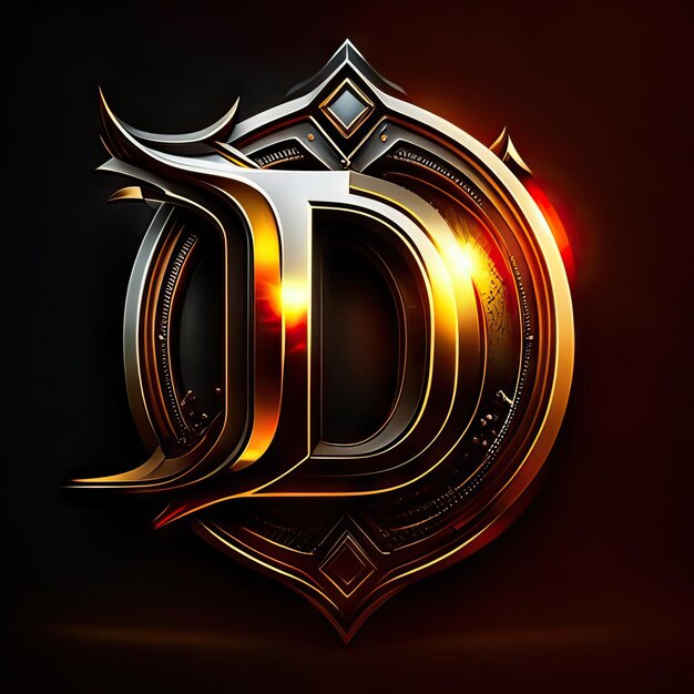 Logo D premium con accenti dorati AI generativa
