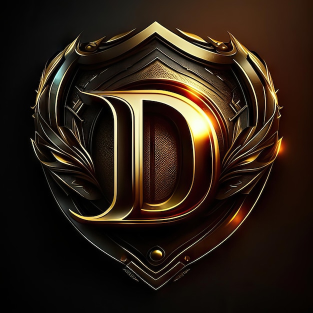 Logo D premium con accenti dorati IA generativa