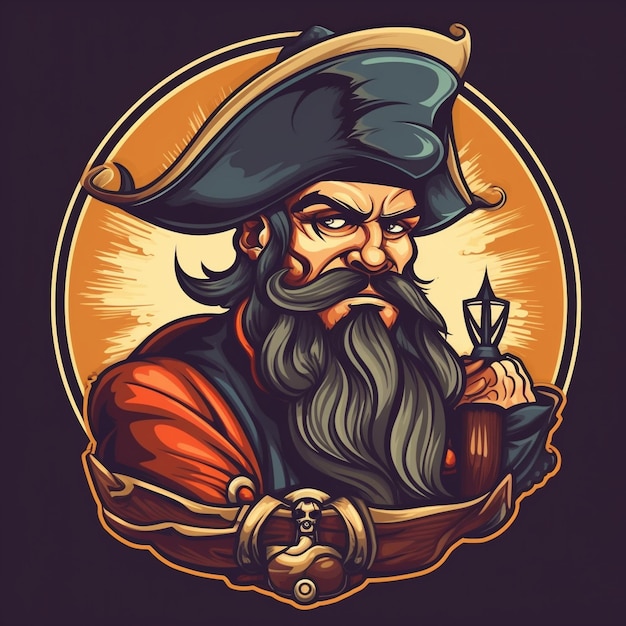 Logo dei pirati dei cartoni animati per un marchio di giochi