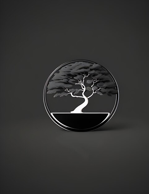 Logo del bonsai di giada minimalista