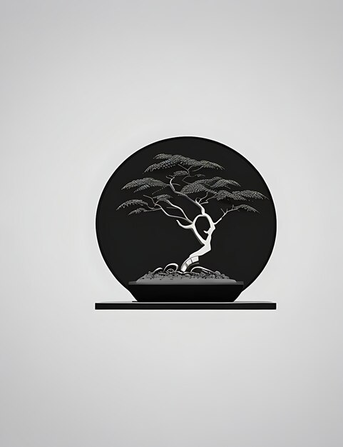 Logo del bonsai di giada minimalista