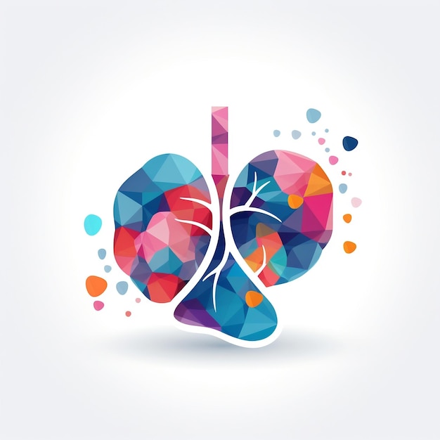 Logo del cancro del polmone moderno Design professionale IA generativa