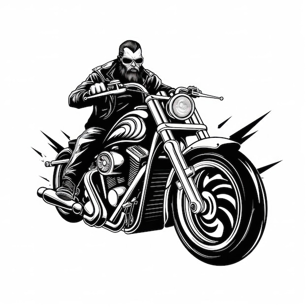 Logo del club motociclistico nero isolato
