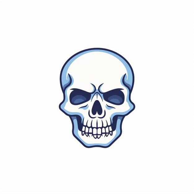 Logo del cranio vettore colore piatto sfondo bianco